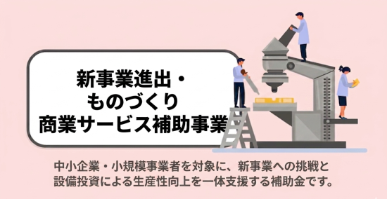 企業の成長・拡大を通した生産性向上や賃上げを促すために、中小企業等が行う、既存事業とは異なる、新市場・高付加価値事業への進出にかかる設備投資等を支援。